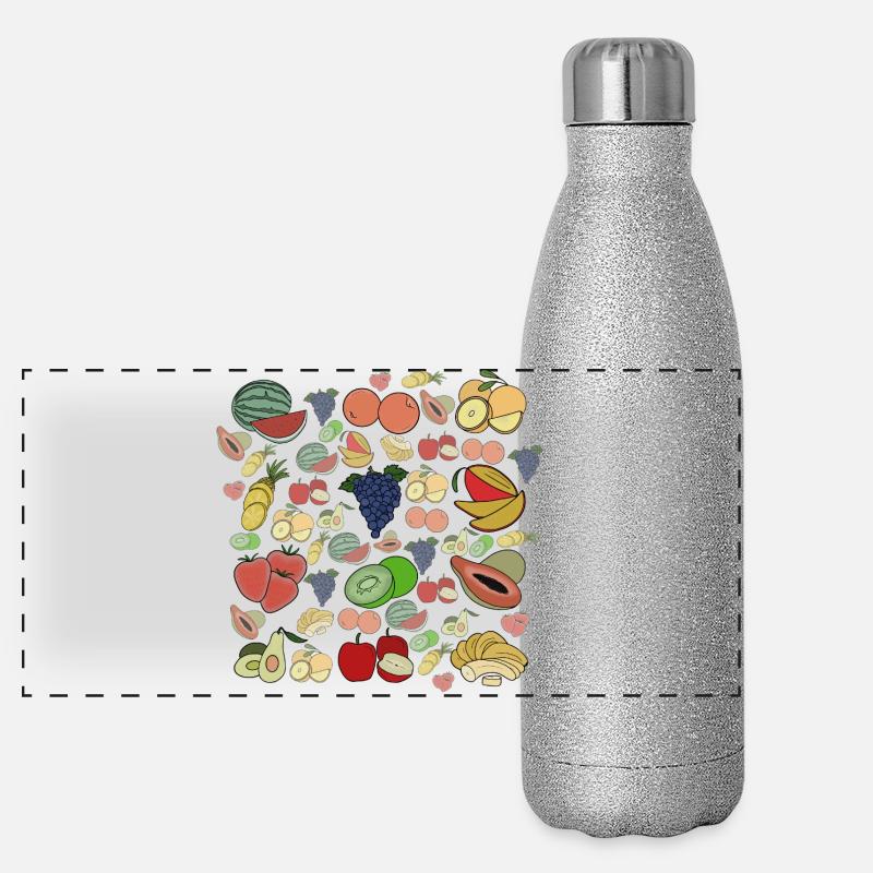 Früchte Panorama Glitzer Isolierflasche 500 ml