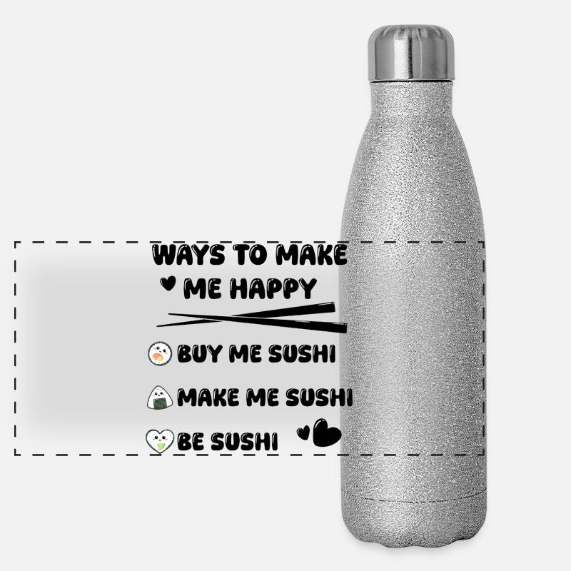 Sushi Saying Funny - Cute Sushi Design Panoramic Glitter Thermal Bottle 500 ml