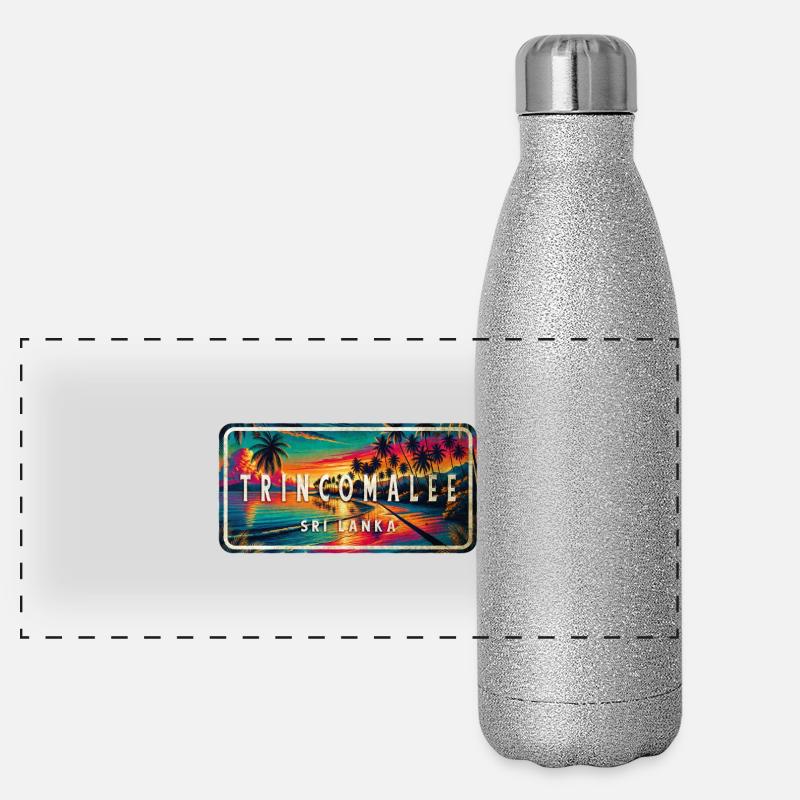 Trincomalee Beach Sunset Schild Panorama Glitzer Isolierflasche 500 ml