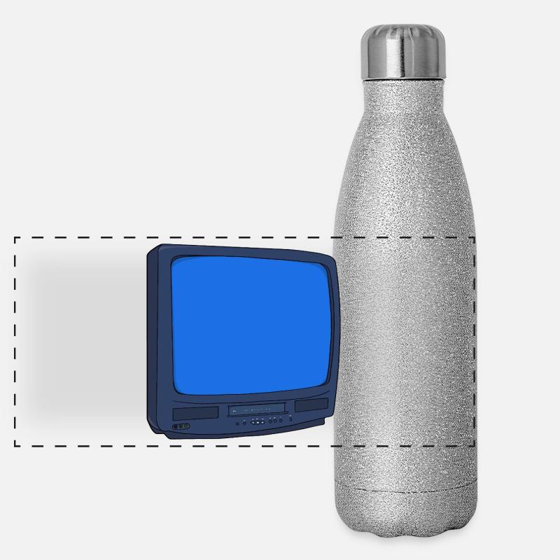 Röhrenfernseher Videorecorder Combo VHS Player Fernseher Nostalgisch Panorama Glitzer Isolierflasche 500 ml