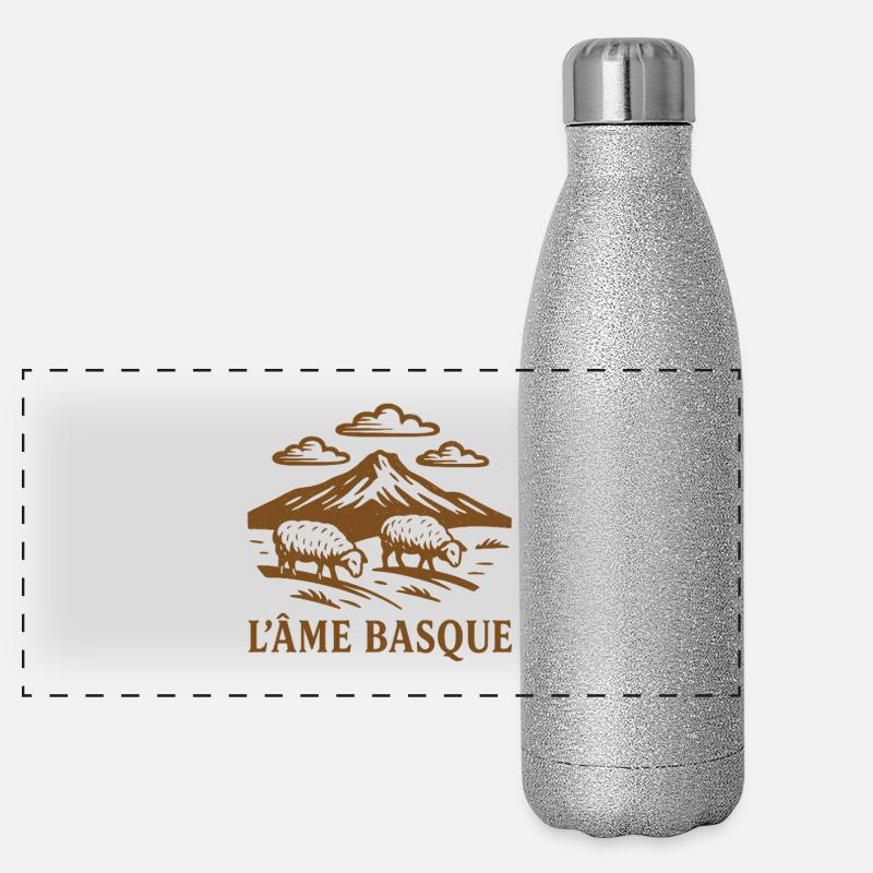 L'Âme Baskischer rustikaler Stil Panorama Glitzer Isolierflasche 500 ml
