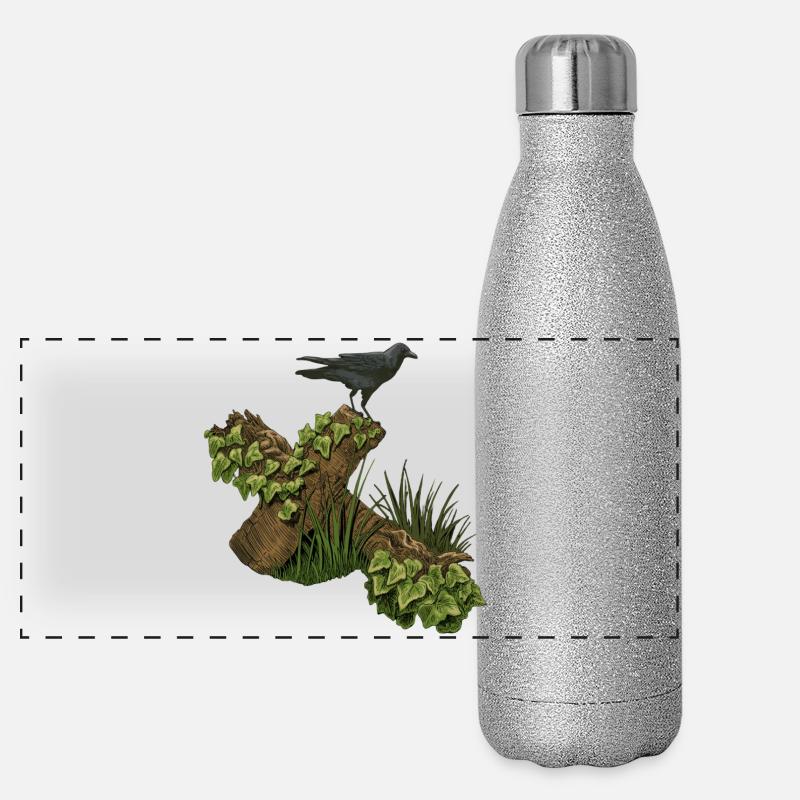 gekipptes kreuz, goth Panorama Glitzer Isolierflasche 500 ml