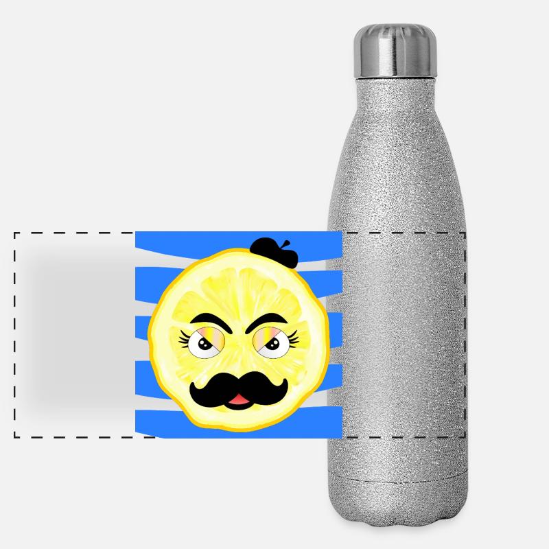 Dad Mustache - Father Beard Panoramic Glitter Thermal Bottle 500 ml