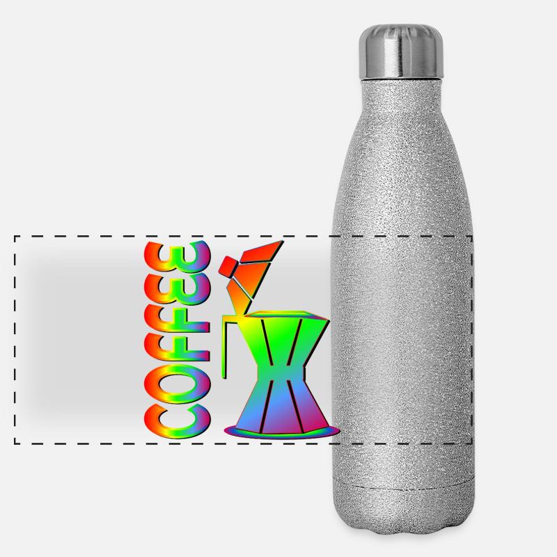 RAINBOW PRIDE KAFFEE ESPRESSO Panorama Glitzer Isolierflasche 500 ml