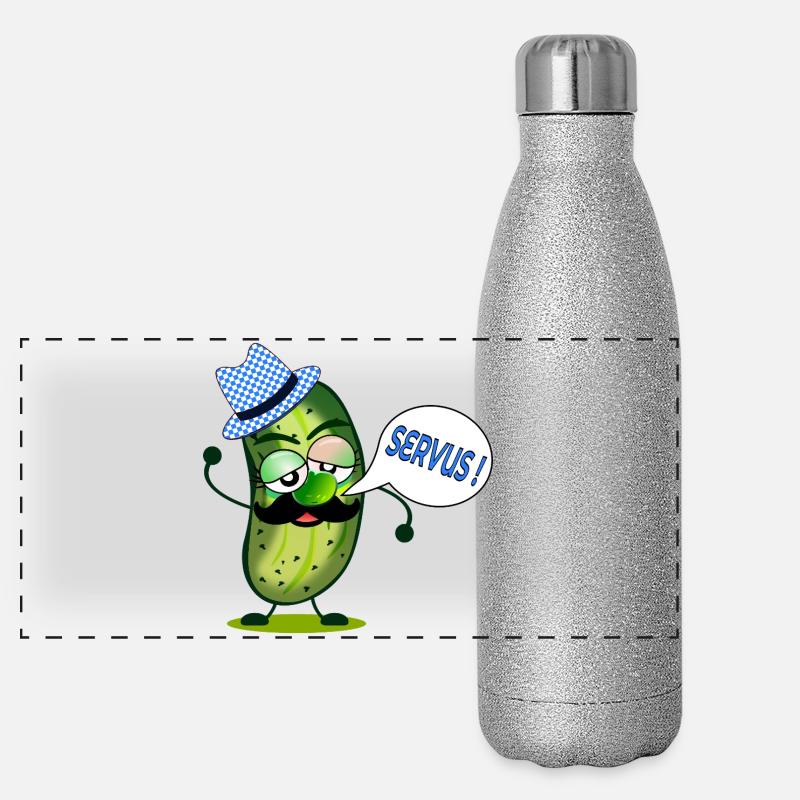 CORNICHONS À MOUSTACHE BAVARIA SERVUS Gourde isotherme panoramique pailletée 500 ml