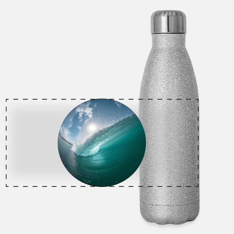 Breakwater Beach Pattern Panoramic Glitter Thermal Bottle 500 ml