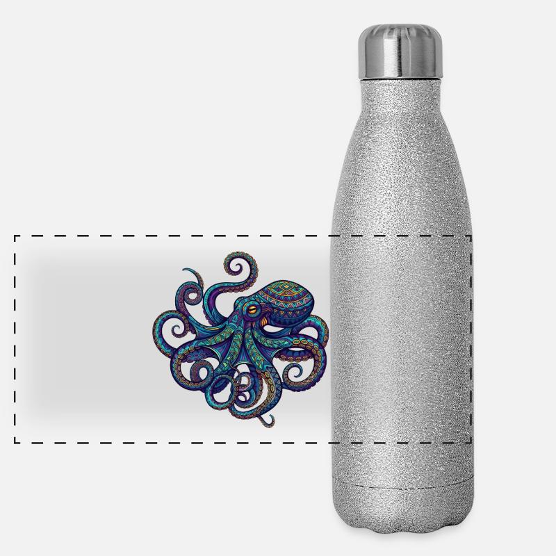 Octopus Panorama Glitzer Isolierflasche 500 ml