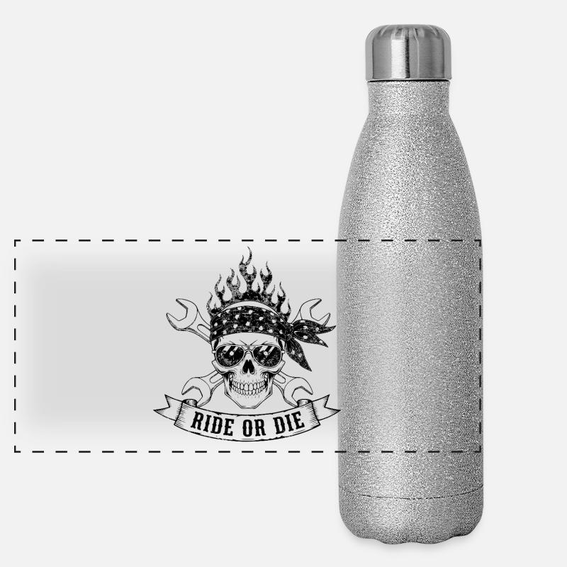 Rouler ou mourir Gourde isotherme panoramique pailletée 500 ml
