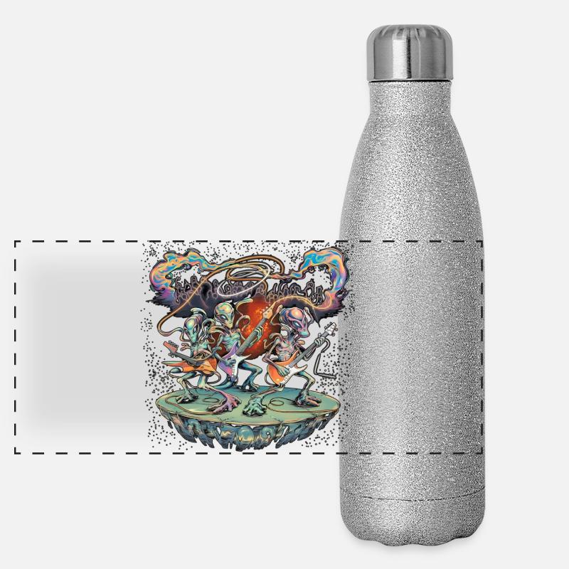 Groupe de rock extraterrestre galactique Gourde isotherme panoramique pailletée 500 ml