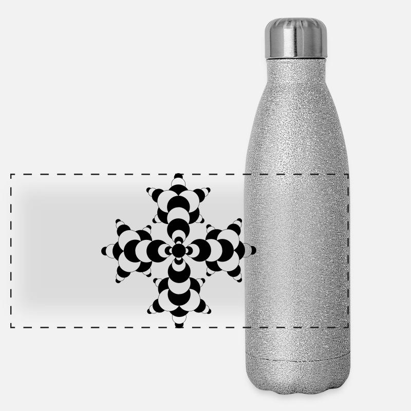 Fractal Molecule Crop Circle Panoramic Glitter Thermal Bottle 500 ml