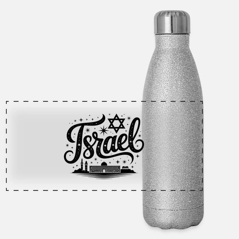 Israel - Souvenir Design Panoramic Glitter Thermal Bottle 500 ml