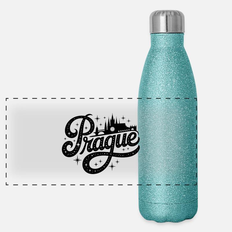 Prague - Conception de souvenirs Gourde isotherme panoramique pailletée 500 ml