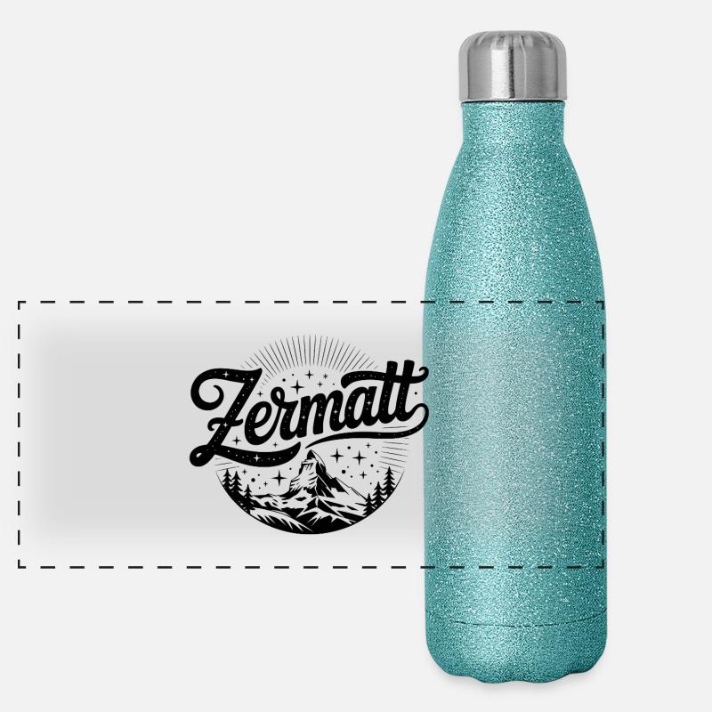 Zermatt - Conception de souvenirs Gourde isotherme panoramique pailletée 500 ml
