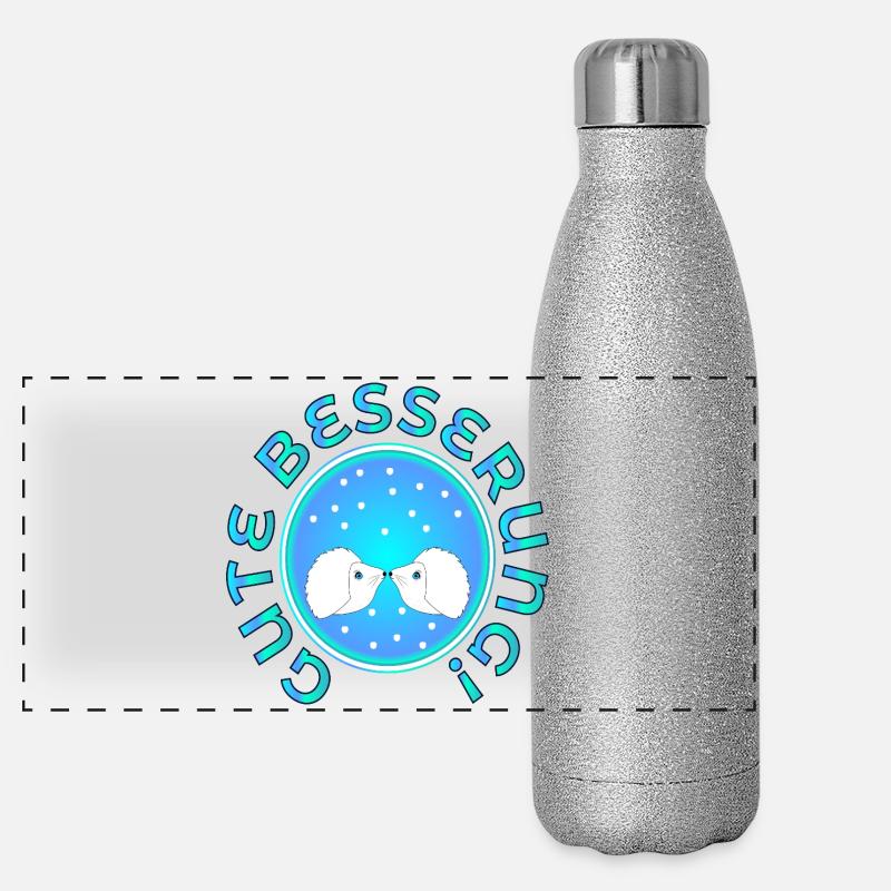 GET WELL SOON COUPLES HEDGEHOGS Panoramic Glitter Thermal Bottle 500 ml