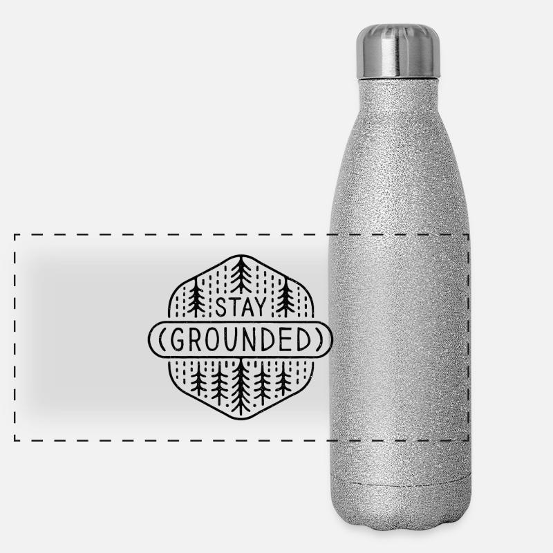 Ancrage, rester ancré, pratique de la pleine conscience Gourde isotherme panoramique pailletée 500 ml