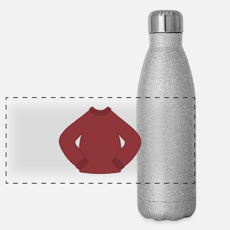 Rust Red Cozy Knit Sweater Panoramic Glitter Thermal Bottle 500 ml