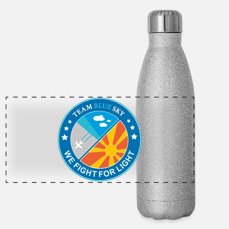 Lichtkrieger Abzeichen Sommer Sonne blauer Himmel Panorama Glitzer Isolierflasche 500 ml