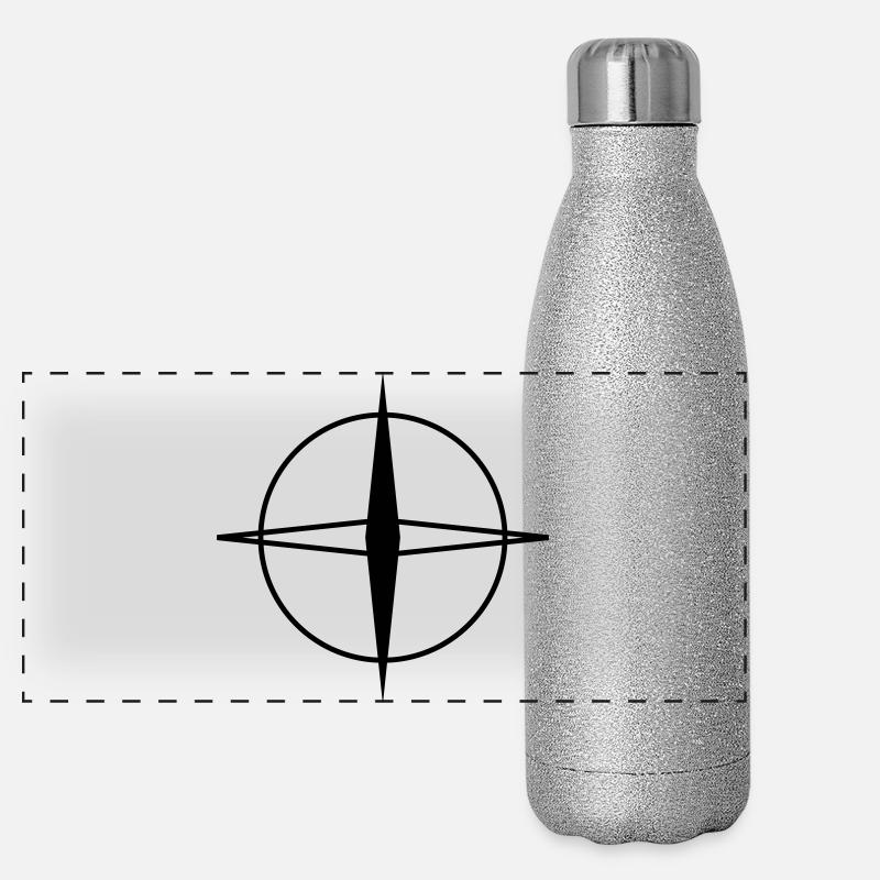 Conception minimaliste de motif géométrique noir blanc Gourde isotherme panoramique pailletée 500 ml