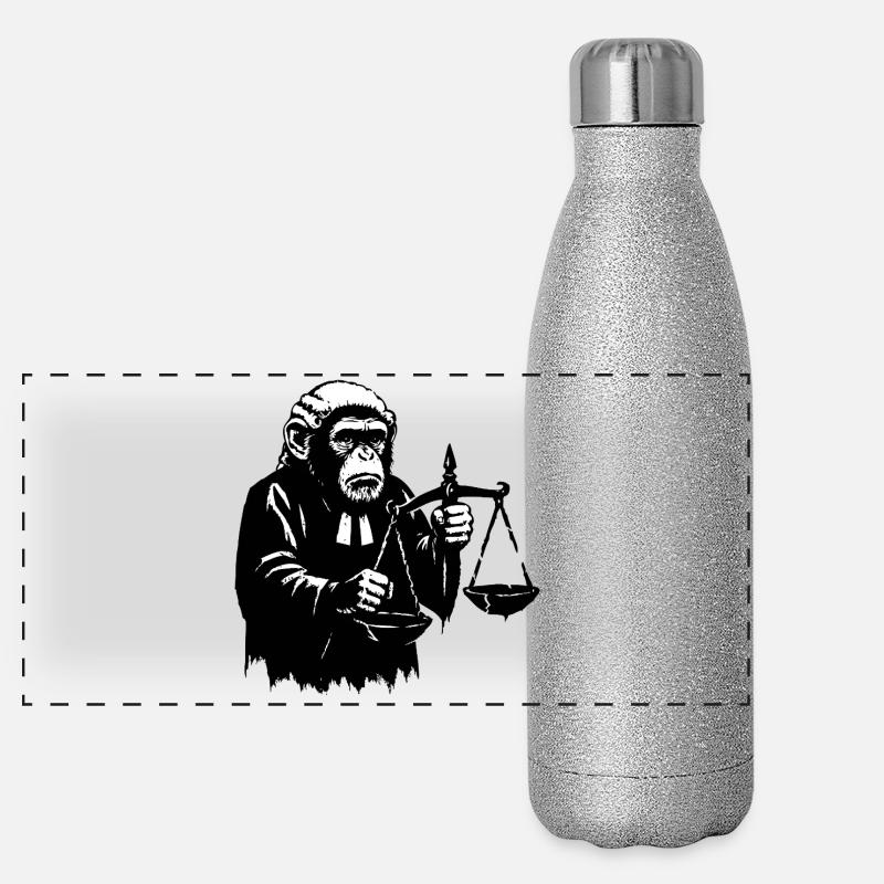 Monkey judge pulls scales down Panoramic Glitter Thermal Bottle 500 ml