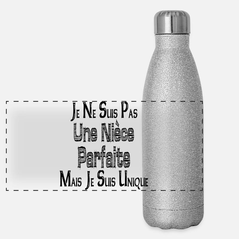 Keine perfekte Nichte, aber ich bin einzigartig Panorama Glitzer Isolierflasche 500 ml