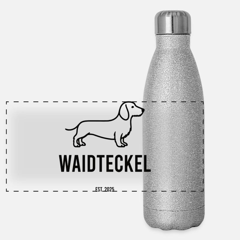 Waidteckel – Jagdliebe trifft Dackelpower. 🐾🌲 Panorama Glitzer Isolierflasche 500 ml