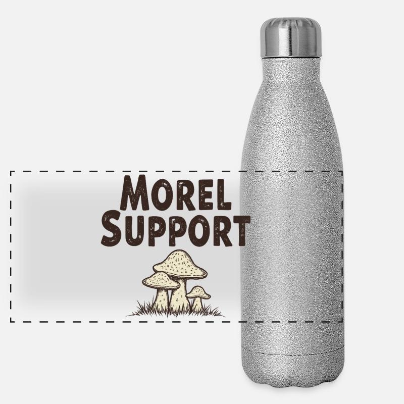 Morel Support - Morchel Pilz Spruch Panorama Glitzer Isolierflasche 500 ml