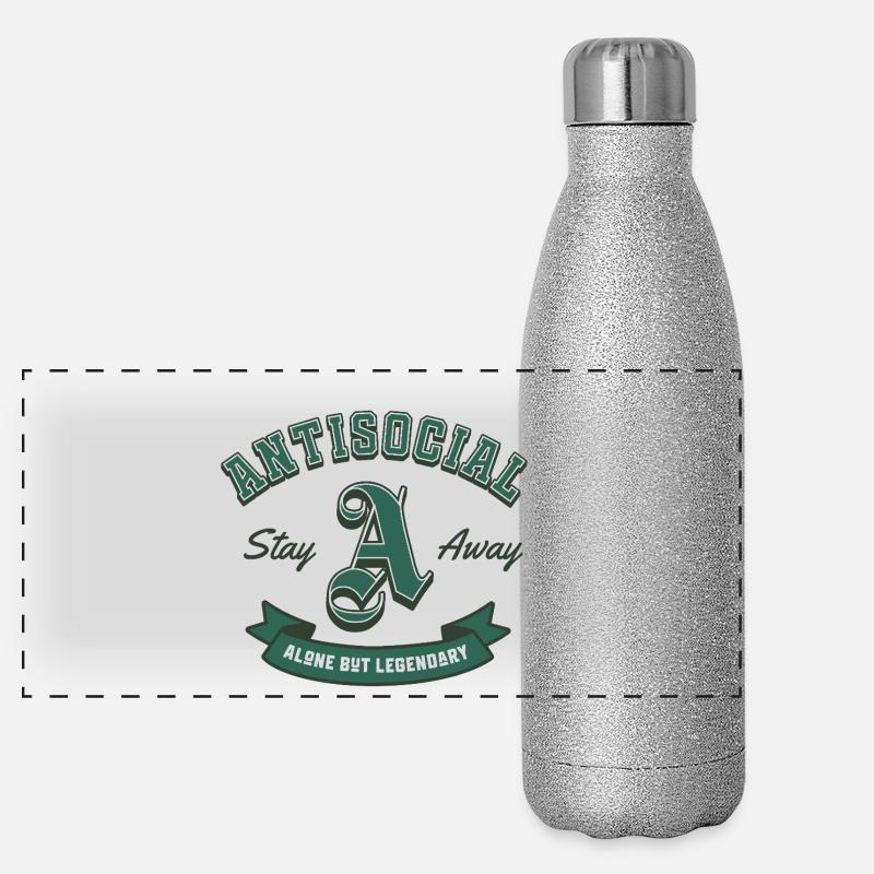 Blason antisocial Gourde isotherme panoramique pailletée 500 ml
