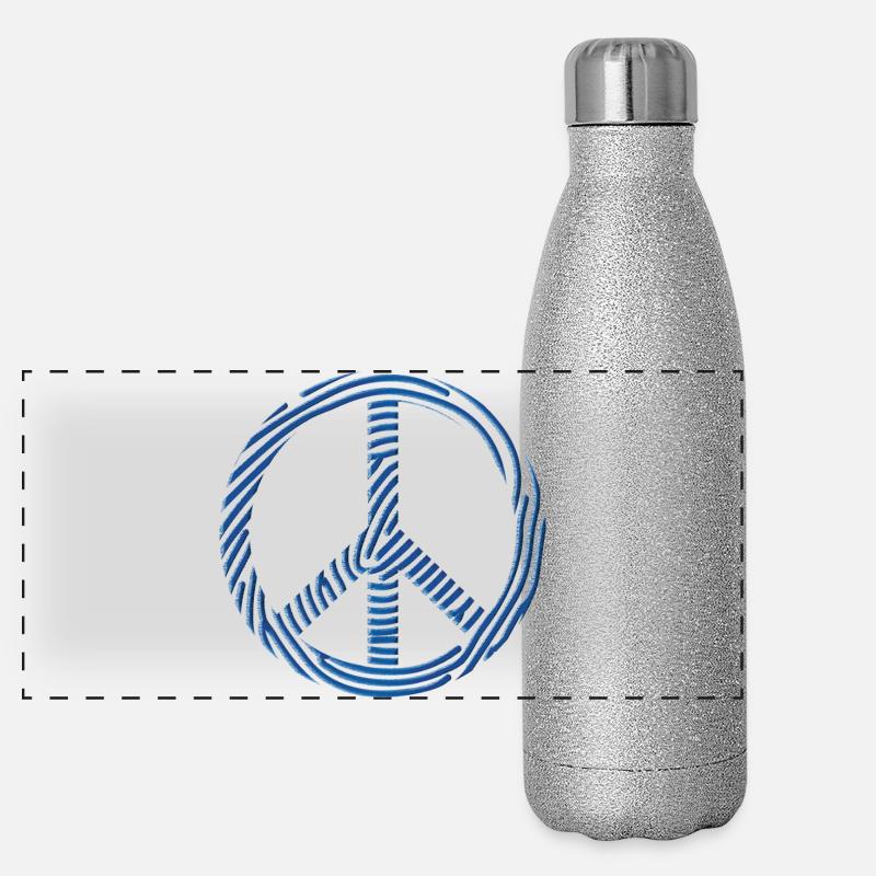 Signe de paix Gourde isotherme panoramique pailletée 500 ml