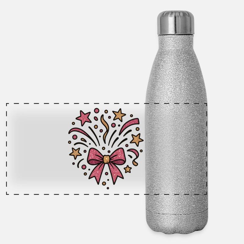 Glitter Fireworks Bow Panoramic Glitter Thermal Bottle 500 ml