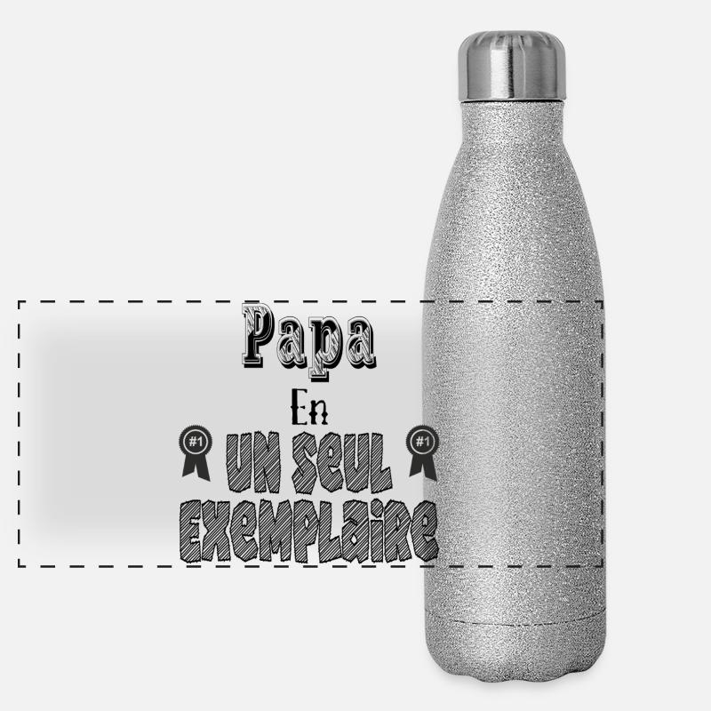 Papa in einer Kopie Panorama Glitzer Isolierflasche 500 ml