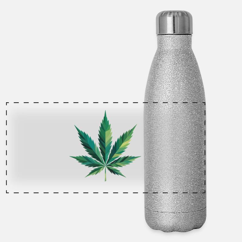 Cannabis Leaf - Lustige Cannabis Memes Panorama Glitzer Isolierflasche 500 ml