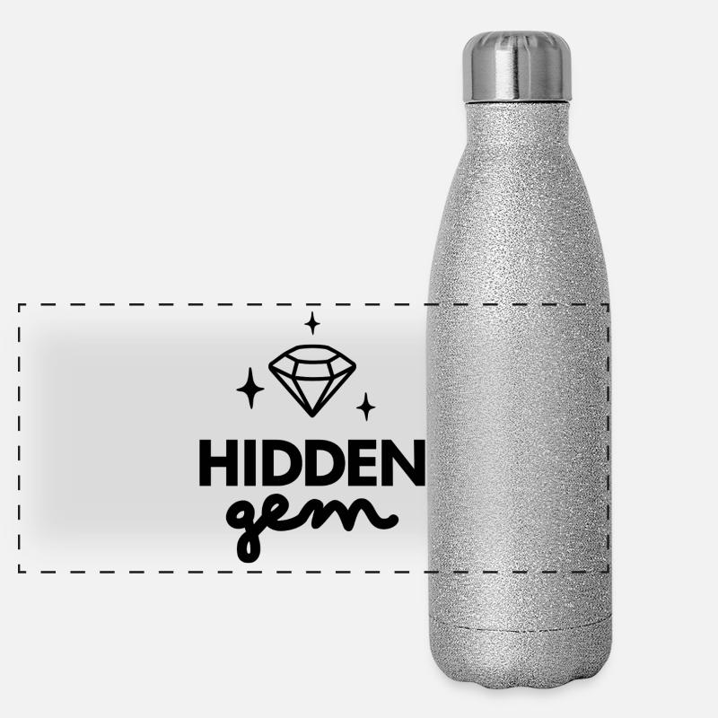 Verstecktes Edelstein-Diamant-Logo Panorama Glitzer Isolierflasche 500 ml