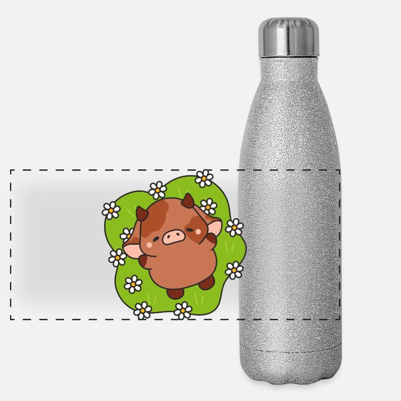 P'tit vachette Printemps Panorama Glitzer Isolierflasche 500 ml
