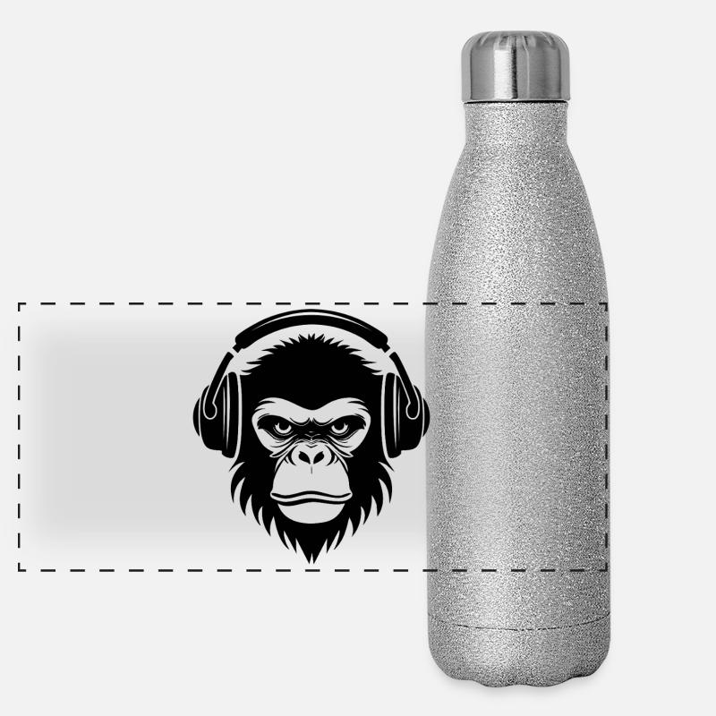 Crew Beatbox Rhythm Monkey Head Chemise Gourde isotherme panoramique pailletée 500 ml
