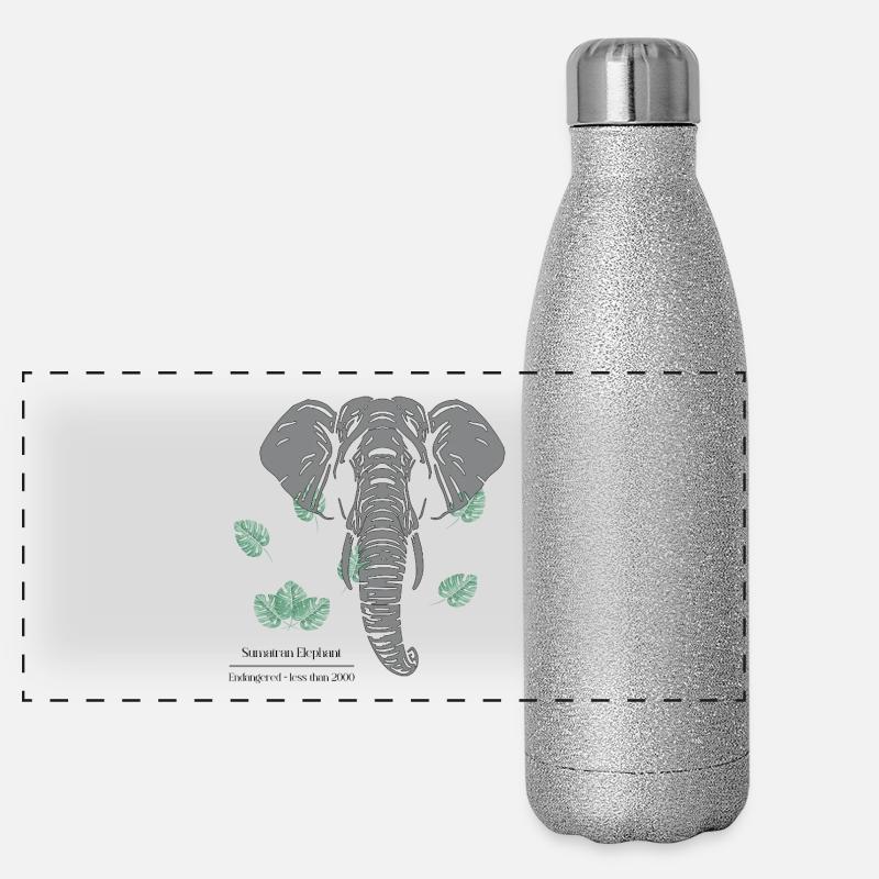 Sumatran_Elephant_-_grey Gourde isotherme panoramique pailletée 500 ml