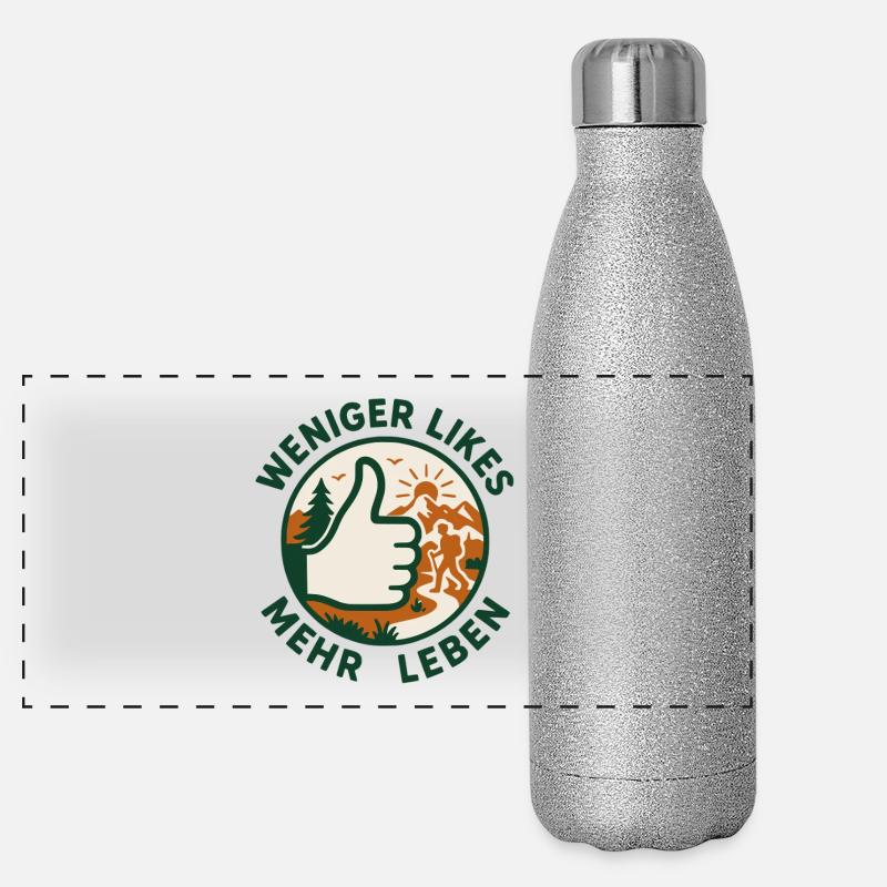 Moins de likes, plus de vies ! Gourde isotherme panoramique pailletée 500 ml