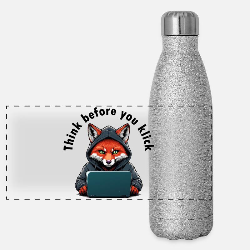 Think Before You Click - Cyber Security Panoramic Glitter Thermal Bottle 500 ml