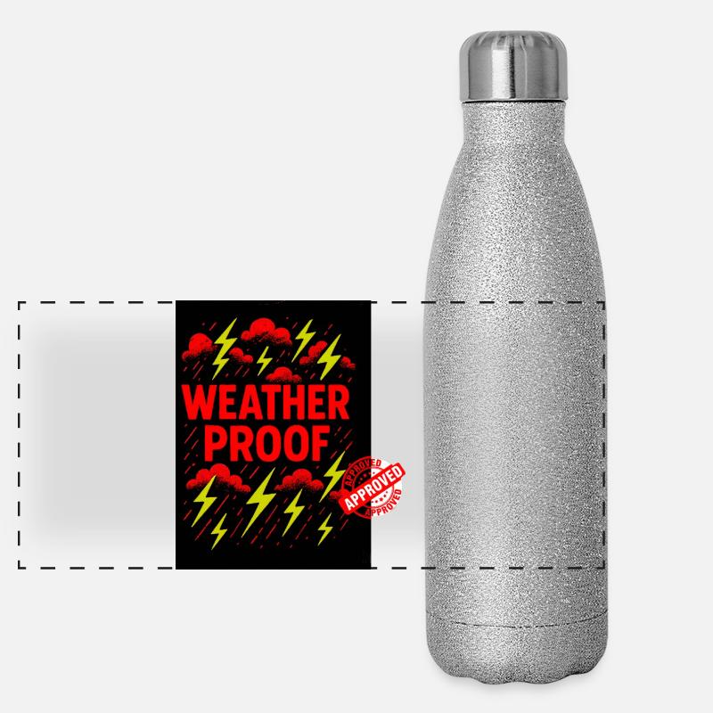 Conception graphique résistante aux intempéries Gourde isotherme panoramique pailletée 500 ml