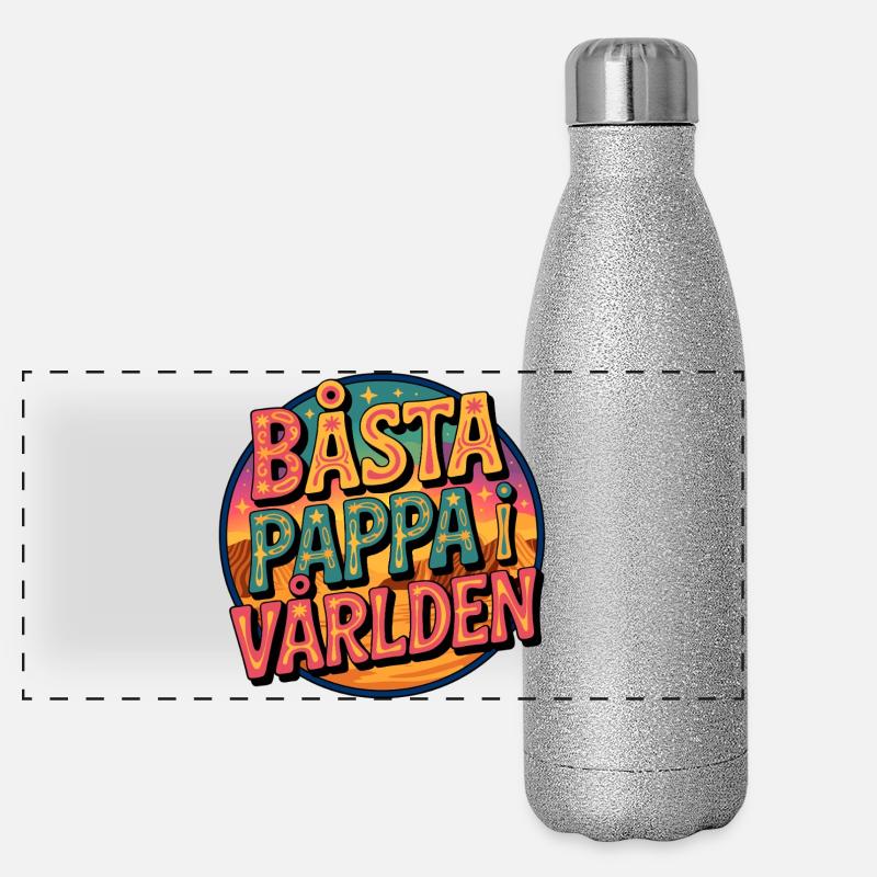 Meilleur monde de papa Gourde isotherme panoramique pailletée 500 ml