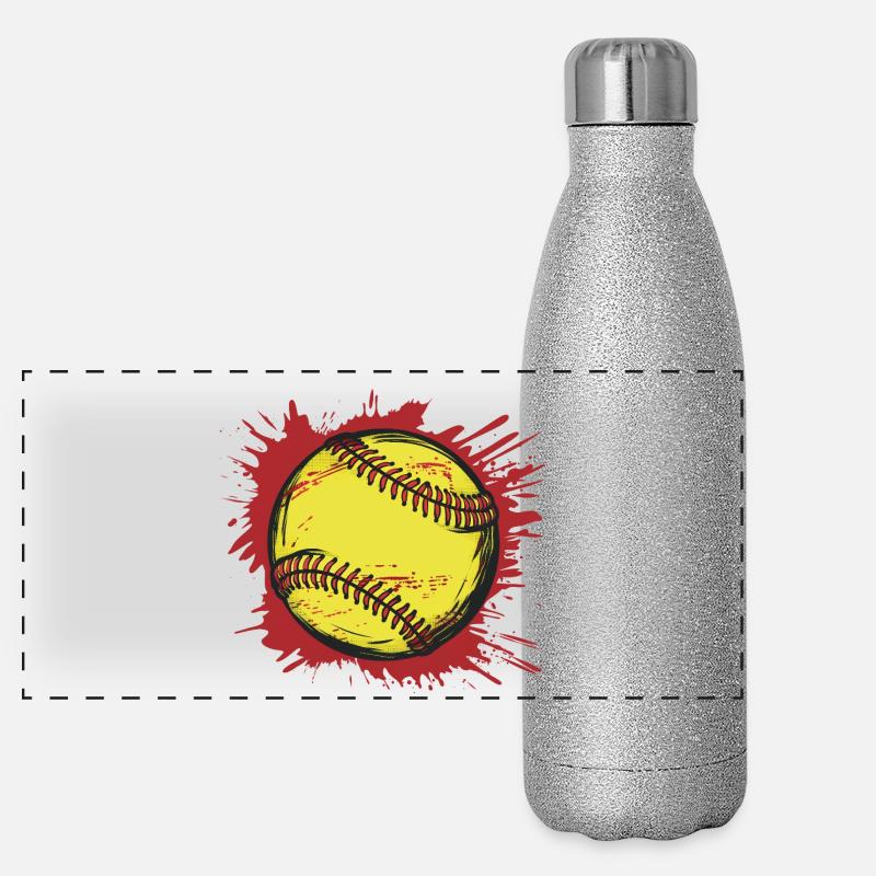 Softball Panorama Glitzer Isolierflasche 500 ml