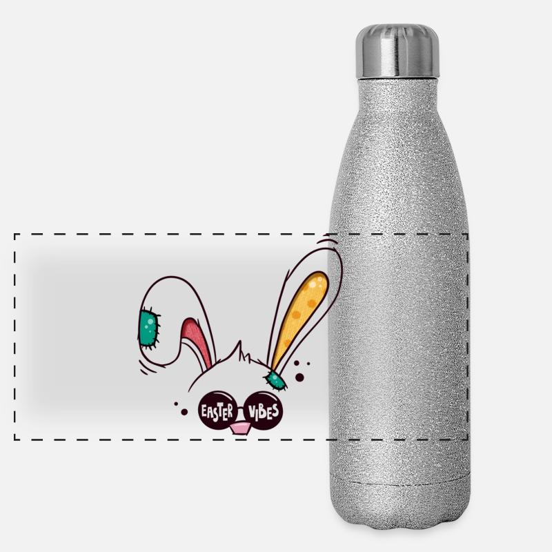 Ambiance de Pâques Lapin de Pâques Gourde isotherme panoramique pailletée 500 ml