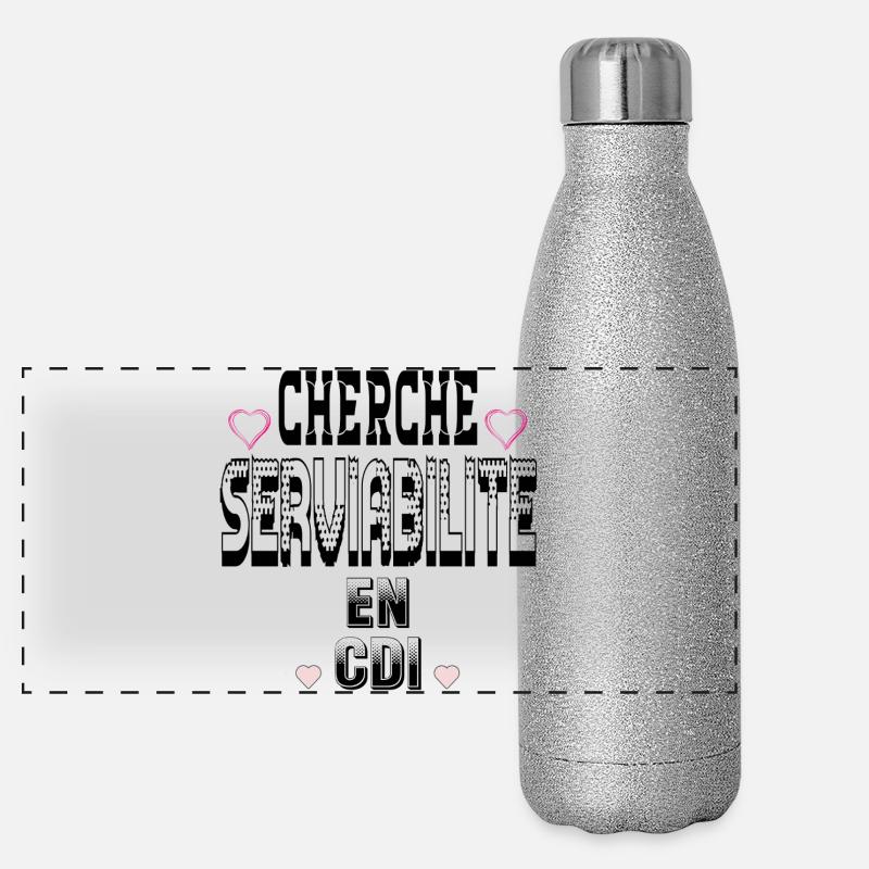Looking for Helpfulness on a permanent contract - Panoramic Glitter Thermal Bottle 500 ml - silver glitter