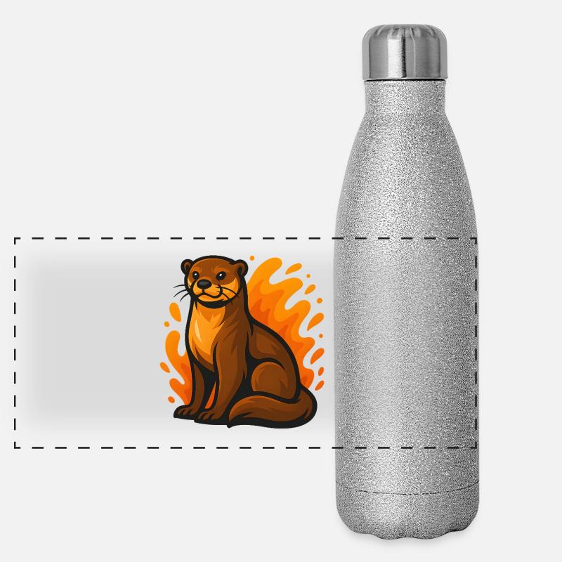 Flaming Otter - Panoramic Glitter Thermal Bottle 500 ml - silver glitter