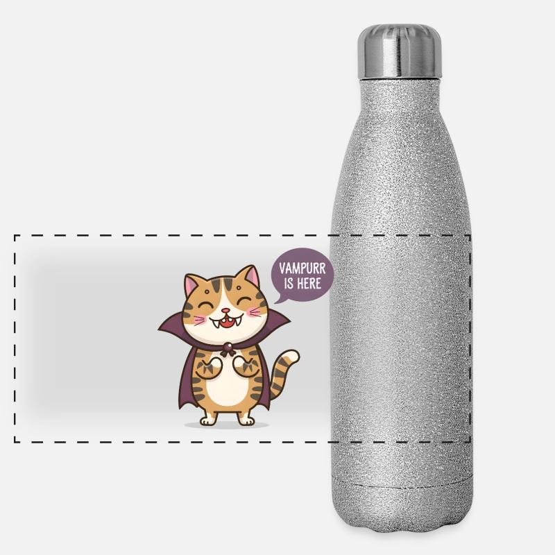Kitten Vampire Smile Panoramic Glitter Thermal Bottle 500 ml
