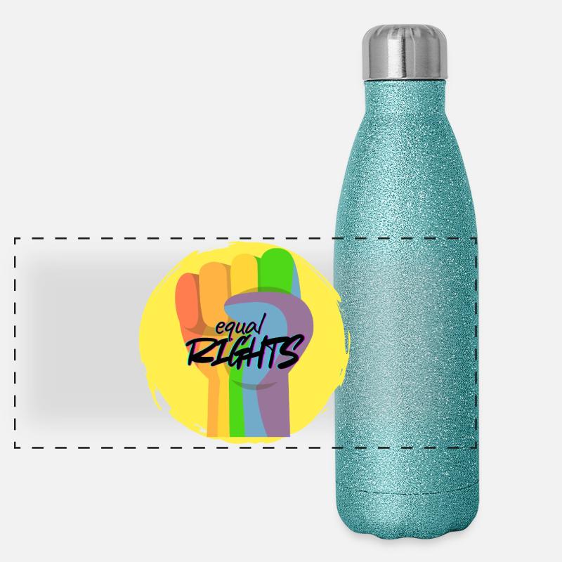 Rainbow Fist Pride Equality Panoramic Glitter Thermal Bottle 500 ml