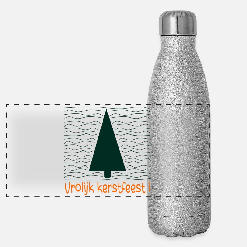 Joyeux sapin de Noël Gourde isotherme panoramique pailletée 500 ml