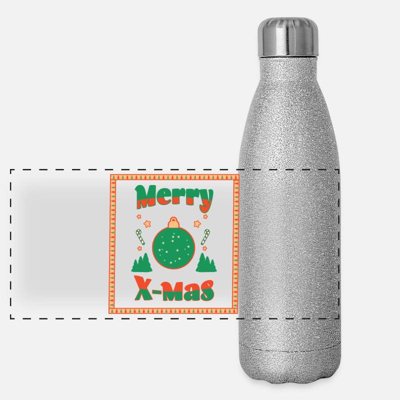 Joyeux Noël Gourde isotherme panoramique pailletée 500 ml