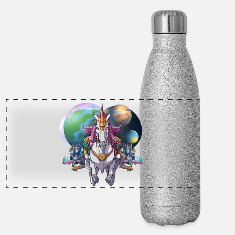 Héros Cheval Mech Galactique Gourde isotherme panoramique pailletée 500 ml