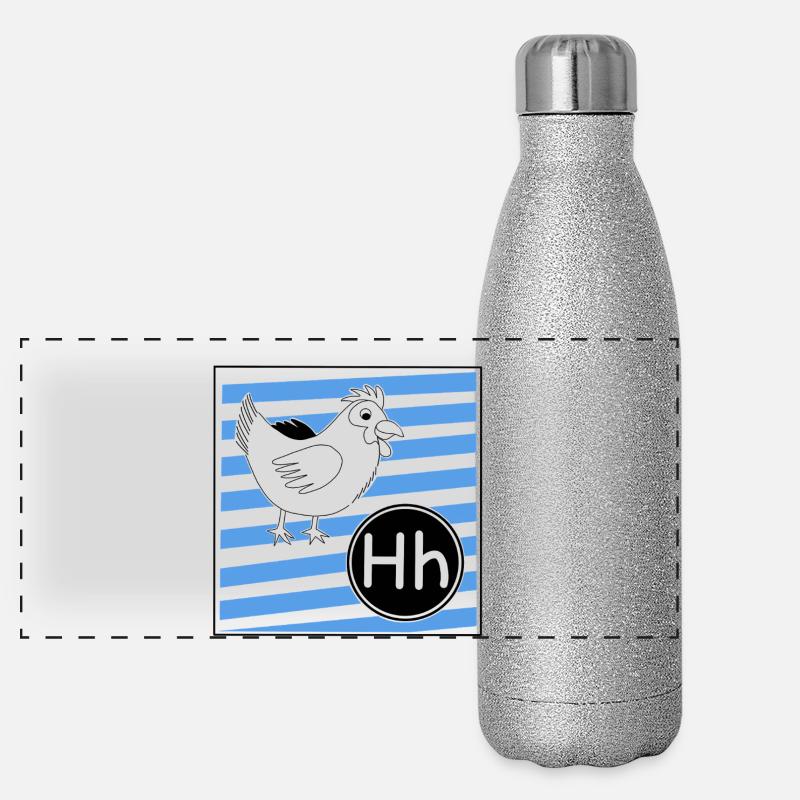 H pour poulet Gourde isotherme panoramique pailletée 500 ml