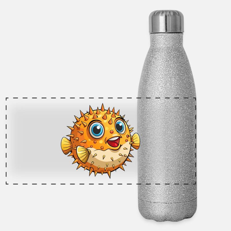 Kugelfisch Panorama Glitzer Isolierflasche 500 ml